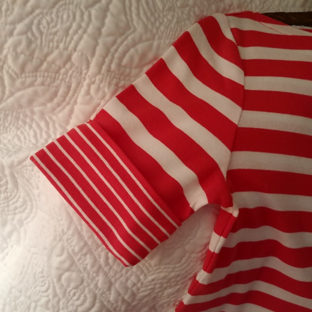 Lauren,Ralph Lauren orange/white stripe top,M - Picture 4 of 6